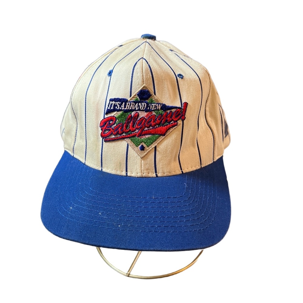 intage NAPA Snapback Hat KC Caps Ballgame Baseball Promo Blue White OSFA‎ 90s